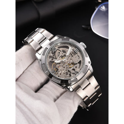 Luxury Mechanical Watches Skeleton Waterproof Men Automatic Watch Stainless Steel Mens Watch