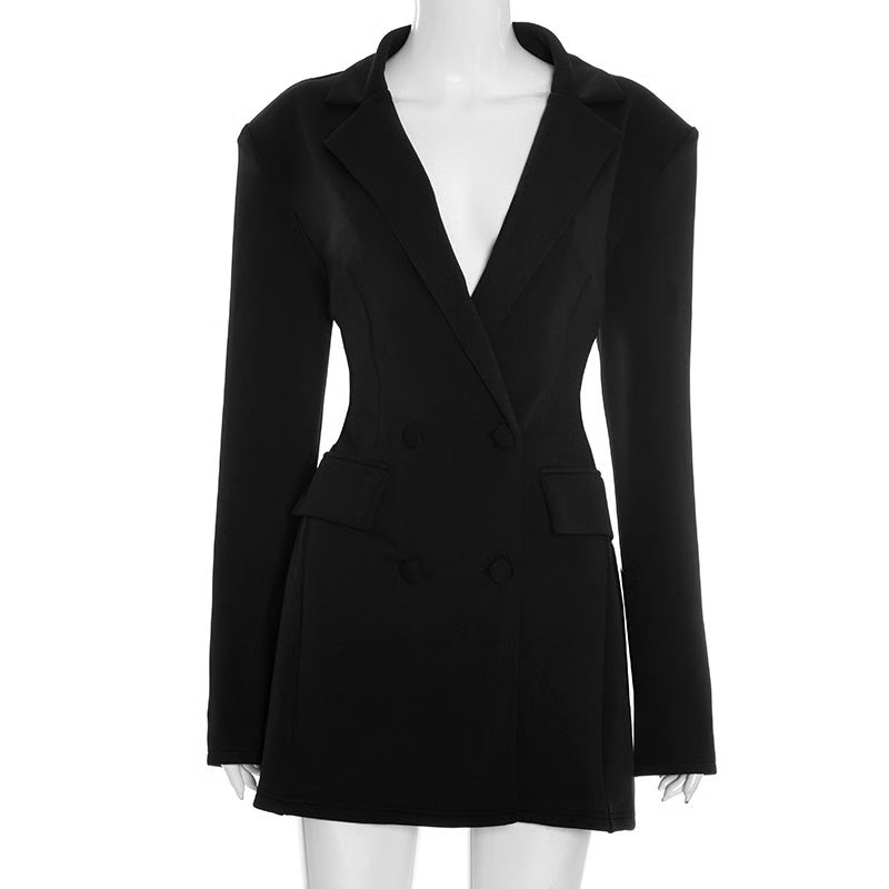 Avrilyaan Casual Pocket Sexy Dress, Women Elegant Party Dress, Blazer Long Sleeves Bodycon Mini Autumn Winter Vestidos