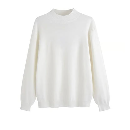 Men's Sweater, Half Polo Turtle Neck, Loose Fit Knit Top, Autumn Winter Base Layer