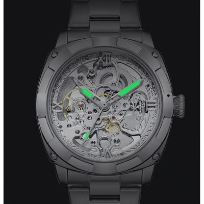 Luxury Mechanical Watches Skeleton Waterproof Men Automatic Watch Stainless Steel Mens Watch