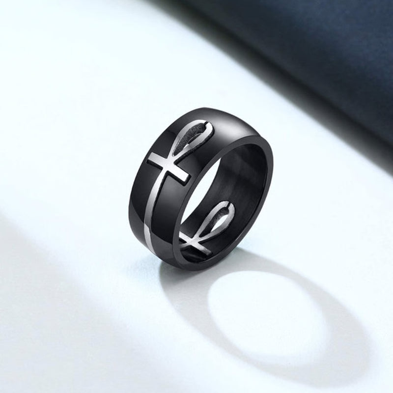 Stainless Steel Ankh Ring