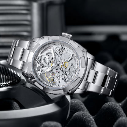 Luxury Mechanical Watches Skeleton Waterproof Men Automatic Watch Stainless Steel Mens Watch