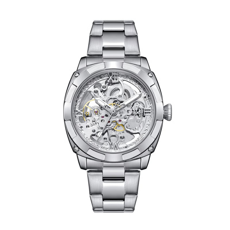 Luxury Mechanical Watches Skeleton Waterproof Men Automatic Watch Stainless Steel Mens Watch